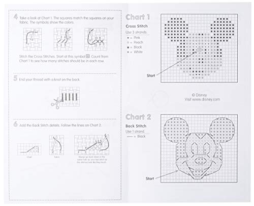 Dimensions Disney Mickey Mouse Counted Cross Stitch Kit for Beginners, 11 Count White Aida, 3''D