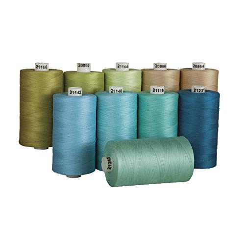 Connecting Threads 100% Cotton Thread Sets - 1200 Yard Spools (Set of 10 - Shoreline) - color: Shoreline