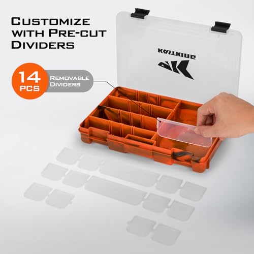 KastKing Utility Tackle Boxes, 3600 and 3700 Fishing Tackle Trays - color: Orange Camouflage, size: 3600(2Pack)
