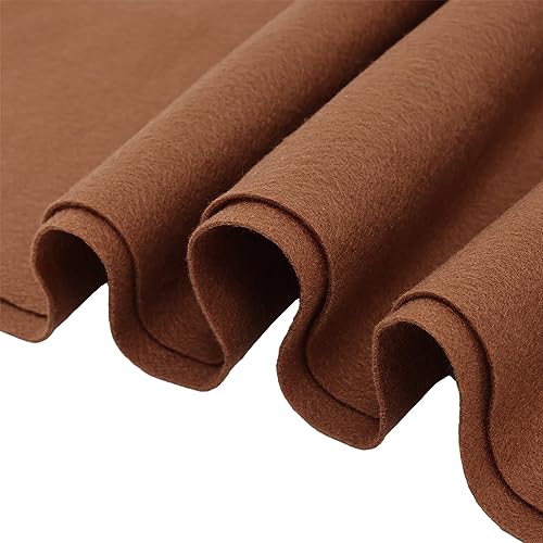 HaoFeijh Felt Fabric 36 * 36 Inch Wide 1.6mm,Fabric Sheets Soft Woven Acrylic Craft Fabric for DIY Craft Work Sewing Patchwork,Craft Felt - color: Light Brown, size: 1