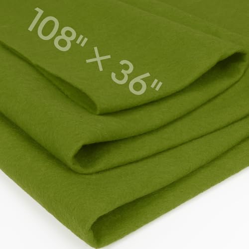 Campsite Green Fabric Sheet 108" X 36", 1.4mm Thick Large Soft Durable Flexible Craft Felt by The Yard, Nonwoven Fabric for DIY Sewing, Arts and Crafts, Decoration Projects - color: Campsite Green, size: 3 yard pre cut