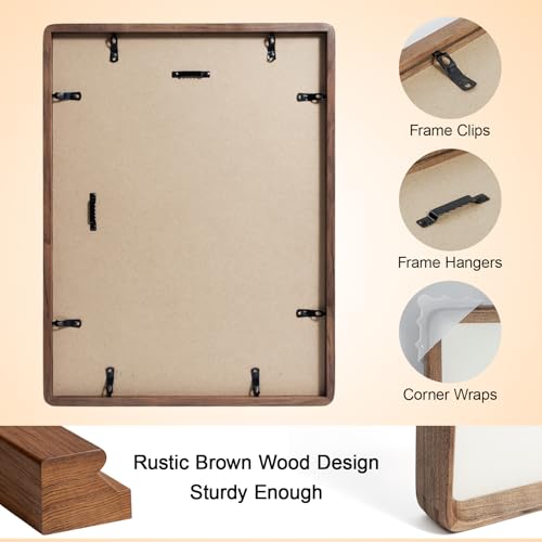 12x16 Picture Frame Wood with Mat Matted to 8.5x11, Wall Photo Frames - size: 12×16