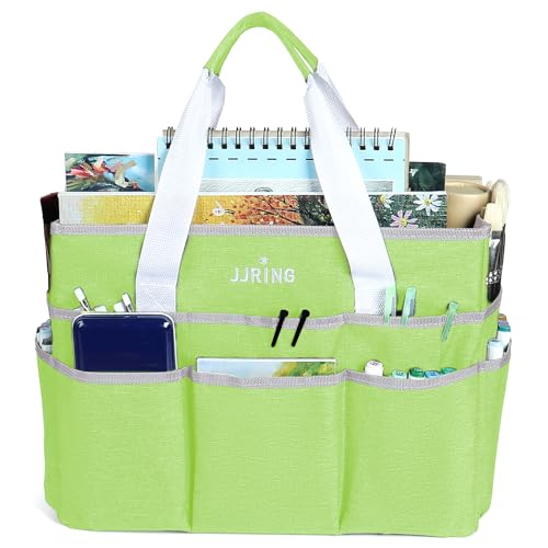 JJRING Craft Organizer Tote Bag Large Art Storage Caddy Cyan - color: Cyan, size: Large