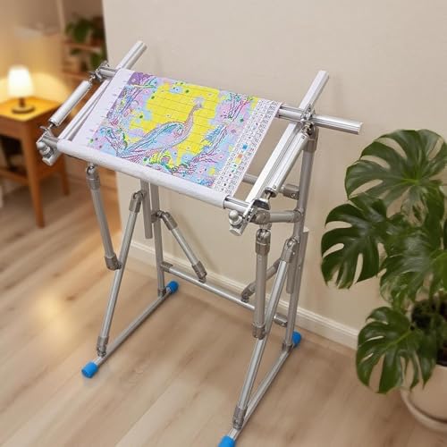 Couple Embroidery Art Cross-Stitch Stand Embroidery Frame Stand Aluminum Alloy Embroidery Frame Stand Adjustable Cross-Stitch Stand Suitable for Embroidery and Sewing (Floor-Standing) - style: Floor-Standing