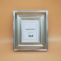 3x4 Silver Picture Frame, Real Glass, MDF, Black Backing, Wall/Tabletop - color: Silver, size: 3x4