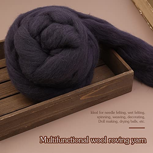 3.53oz Needle Felting Wool Roving Wool for Felting Wool Felting Supplies - color: dark brown