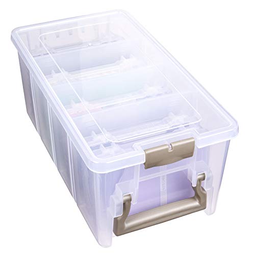 ArtBin Semi Satchel Photo Storage Photo & Craft Organizer Set, Large Box with [8] Plastic Storage Cases Inside, Clear - style: Semi Photo Satchel