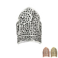 Elegant European Court Style Shield-Shaped Copper Sewing Thimble Finger Protector - Excellent for Hand Embroidery, Cross Stitch, Knitting, and Quilting (Silver) - color: Silver