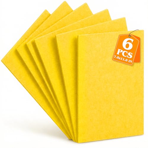 Gold Yellow Stiff Felt Sheets 2mm Thick for Crafts, 7.8" x 11.8" (6-Pack) - color: Gold Yellow