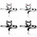 YUXIANLB Knitting Crochet Loop Ring for Fingers Metal Open Yarn Guide Crochet Rings Adjustable Braided Faster Knitting Thimbles Holders Accessories (2Black, 2Silver with Pink) - color: 2Black, 2Silver with pink