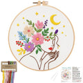 Nuberlic Embroidery Kit for Beginner,Floral Woman Embroidery - color: woman