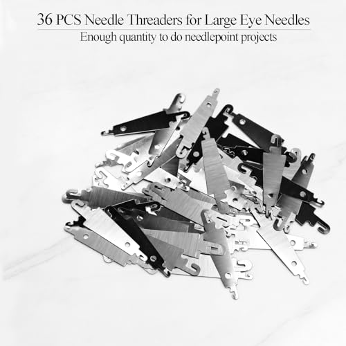 Wettin 36PCS Stainless Steel Needle Threaders - Premium DIY Needle Threader Hand Machine Sewing- Embroidery Cross Stitch Needle-Threading Tools for Large Eye Needles Sewing Crafting with Clear Box