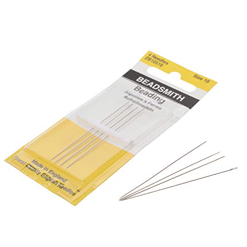 The Beadsmith English Beading Needles, Size 10, 4 Needles per Card - size: #10 - 4 Needles