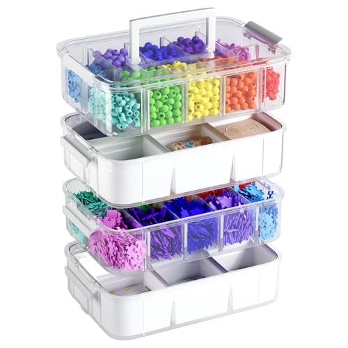 CraftGenes Craft Storage Organizer, 4-Tier Box with 20 Dividers