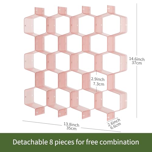 Honeycomb Separator Adjustable Drawer Organizer Divider for Underwear Belt-Scarf Socks Organizer (Pink(1pc)) - color: Pink(1pc)