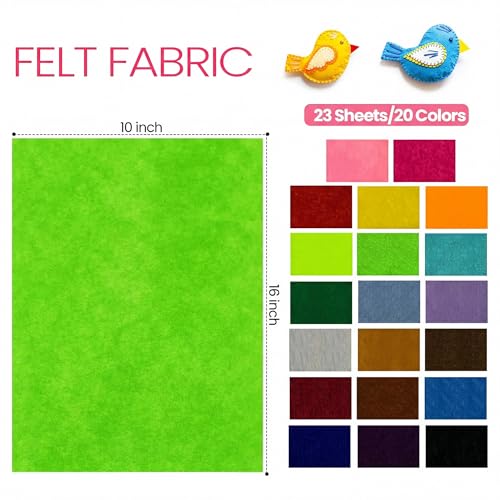 Moukeren 240 Pcs 10 x 16 Inch Felt Sheets, Rainbow - color: Rainbow, size: 10 x 16 Inch