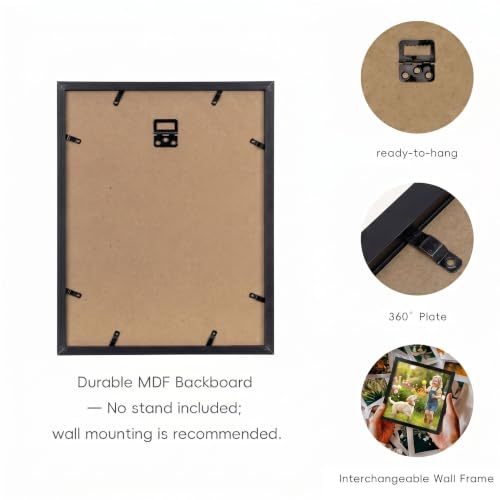 ArtbyHannah Gallery Wall Frame Set, 8 Pack Black Picture Frames, Large - color: Black, size: Large
