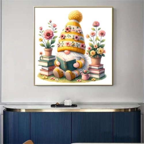 Gnome Stamped Cross Stitch Kits for Adults Beginner, Flowers Counted Cross Stitch Kits Printed Stitching Cute Patterns Dimensions Needlepoint Art Crafts Embroidery Kits for Adults - color: Cross Stitch-1222-1