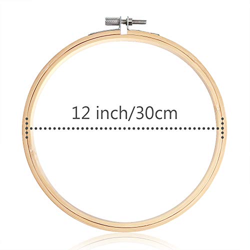 Caydo 12 Inch Embroidery Hoop Circle Cross Stitch Hoop Ring for Art Craft Handy Sewing