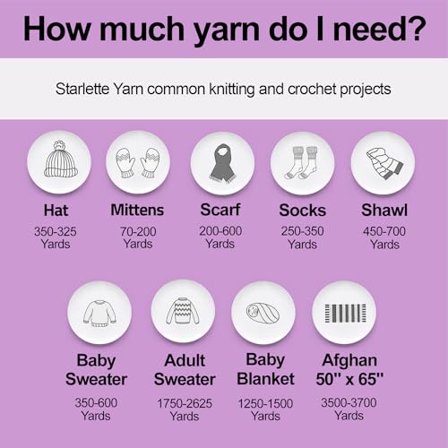 Mary Maxim Starlette Yarn, Soft Acrylic Yarn, 3.5 OZ, 180 Yards, Amethyst - color: Amethyst
