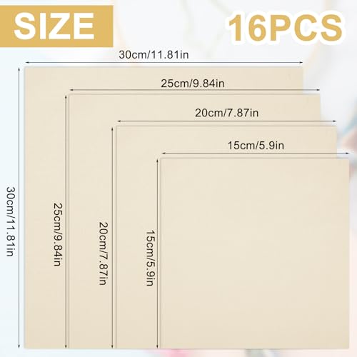16Pcs Beige Embroidery Fabric, Pre-Cut Linen Needlework Embroidery Cloth - color: Beige