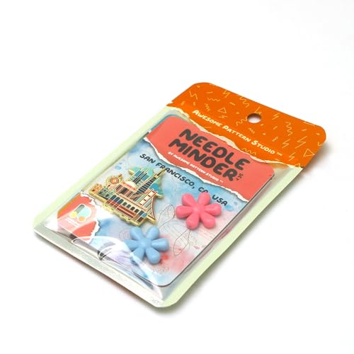 Awesome Pattern Studio Needle Minder Set – San Francisco Magnetic Needle Minder + 2 Needle Threaders. Enamel Pin for Cross Stitch, Embroidery and Craft - size: San Francisco Set #1