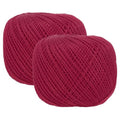 MECCANIXITY Crochet Thread Pearl Cotton Size 3 Deep Red 2 Rolls - color: Deep Red