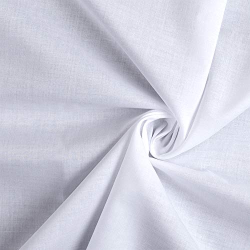 Barcelonetta | Cotton Lawn Fabric | Lining Fabric | 100% Cotton | Thin | 58" Wide | Sewing, Air Feel Layer | Cloth, Solid (White, 5 Yard) - color: White, size: 5 Yard