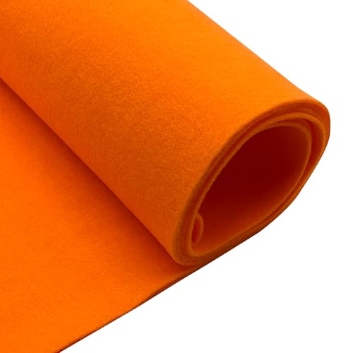 EOVEA | Acrylic Felt Fabric by The Yard | 72" Wide | 1.6mm Thick | Soft & Durable Non-Fraying Felt | for DIY Crafts, Sewing, Upholstery, Costumes & Padding(Orange, 1 Yard) - color: Orange, size: 1 Yard