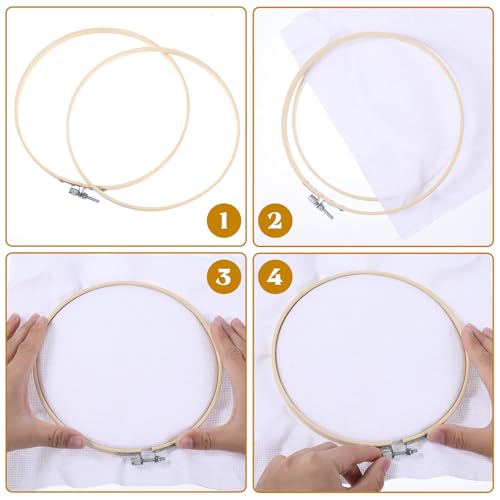 Ptwola 2 Pack 7.87 Inch Wood Embroidery Hoop 20CM Cross Stitch Hoops Ring