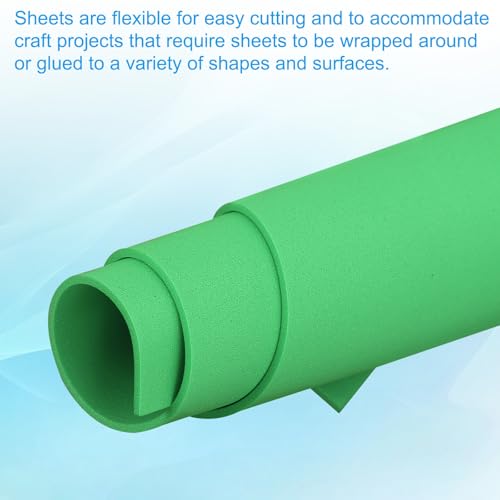 PATIKIL EVA Foam Sheet 10Pcs 12x8 Inch 2mm Thick Green - color: Green
