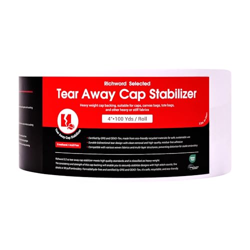 Poolin Tear Away Stabilizer for Caps & Hats 4" x 100 yd Roll - size: 4"x100 yards