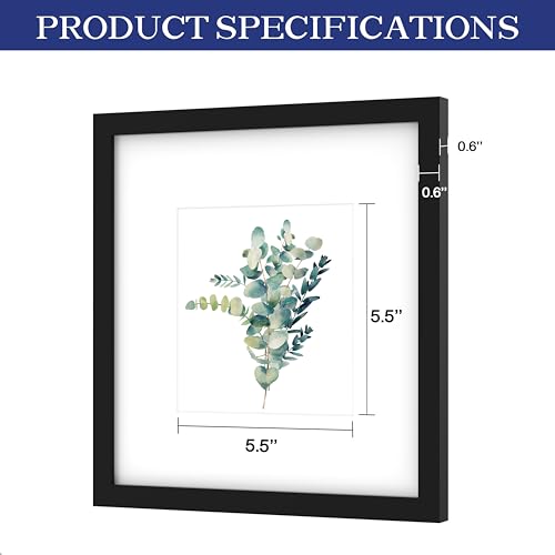 An&He 10x10 Picture Frames Set of 6, Displays 6x6 with Mat or 10x10 Without Mat Photos, Square Collage Wall Decor for Gallery, Wall Decor, Black - color: Black-6, size: 10x10