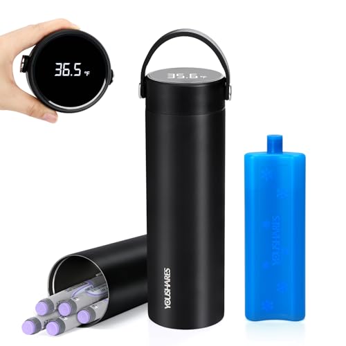 48H Insulin Cooler Travel Case TSA Approved with ℃/℉ Temperature Display - color: 01_jet Black