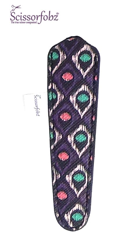 Designer Scissors Sheaths Shears Protective Covers-For Small Embroidery Scissors - Purple Multicolor Flame Design-#SS-290 - color: Purple Multi Flame, size: Single Small Size