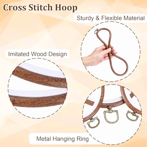 OwnMy 6 Embroidery Hoops with Hanging Rings, Embroidery Frames for Display