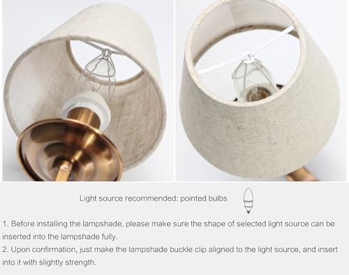 Fuloon Small Lamp Shades Clip on Bulb, Modern European Style Mini Lamp Shades for Chandelier, French Country White Chandelier Lampshades, 3.5x5.1x5.5 in, 6 Pack (Linen Beige) - color: Linen Beige, size: 6 Pack