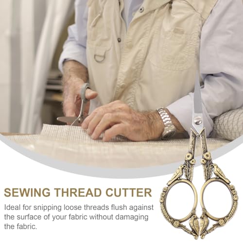 Lurrose Vintage Sewing Scissors Flower Bird Thread Cutter Yarn Shears for Embroidery Craft Art Work Everyday Use