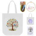 ERKOON Embroidery Canvas Tote Bag for Beginners, Needlepoint Arts Crafts Cross Stitch Kits for Adults Including Stamped Embroidery Bag with Hoops, Needle, Instruction and Color Threads (Tree) - color: Tree