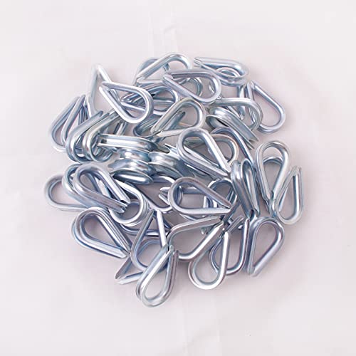 Wire Rope Thimble, for Wire Rope Dia. 1/4 in, Carbon Steel,(1/4" 50PCS) - size: 1/4”