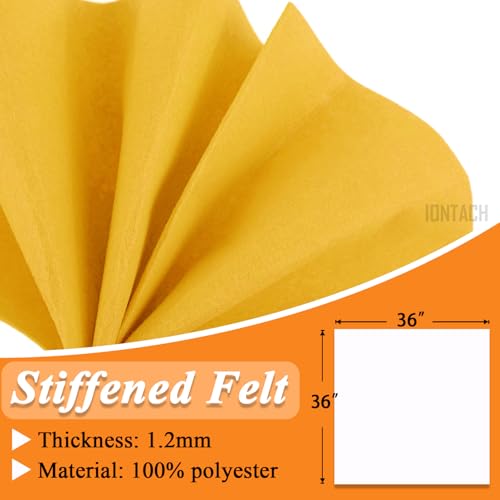 IONTACH 36" X 36" Stiff Felt Fabric 1.2mm Thick (Gold Yellow) - color: Gold Yellow, size: Stiff - 36" X 36"