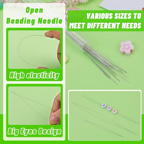 UOOU 86 Pcs Beading Needle Set, 6 Sizes Beading Needles for Seed Beads - color: Silver-86 Pcs