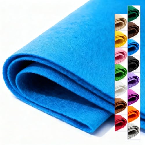 Blue Stiff Felt Sheet 36'' X 36'', 1mm Large Felt Fabric Sheet for Crafts - color: Blue