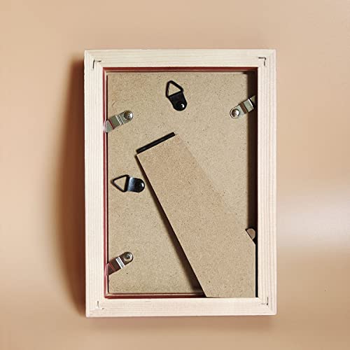 5x7 Picture Frames RED Solid Wood Frame, Plastic Panel (Film Needs to be Removed) Table or Wall.Front Window Opening 4.5x6.5 inch. - color: Red, size: 5x7