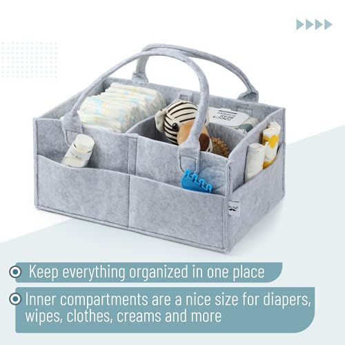 Mr. Pen- Baby Diaper Caddy Organizer, Gray, Large - color: Gray, size: 1 Pack, Large