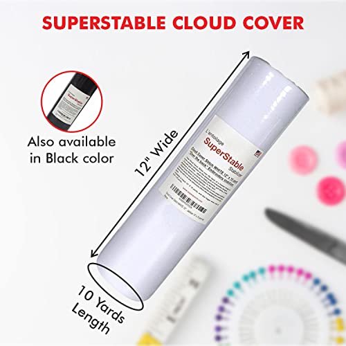 Superpunch Cloud Cover Stitch Embroidery Backing, White, 12 in x 10 yd - color: White, size: 12" x 10 yards roll