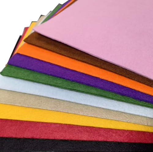 YYCRAFT Thick Stiff Felt Sheets Thick Felt 9 Inch X 12 Inch (Thickness:3.2mm) - 20 Pcs Pack, 10 Colors - color: 10 Colors
