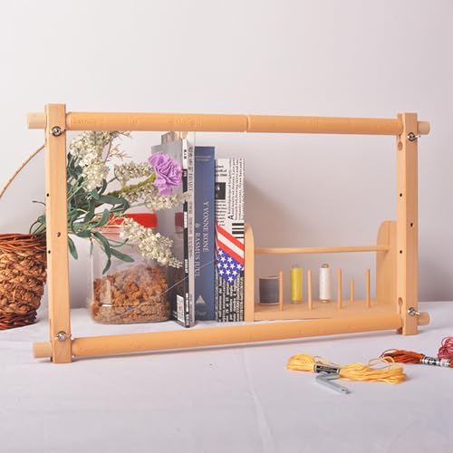 MUFEKUM Beech Wood Embroidery Tapestry Scroll Frame 21"x12" - style: 21"x12"