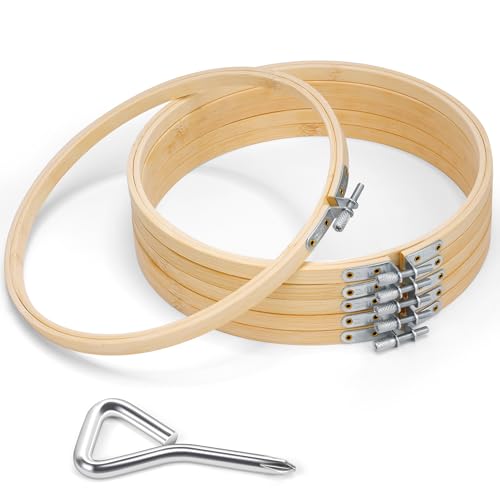 Caydo 6 Pieces 8 Inch Embroidery Hoop with Metal Screw - style: 8 INCH