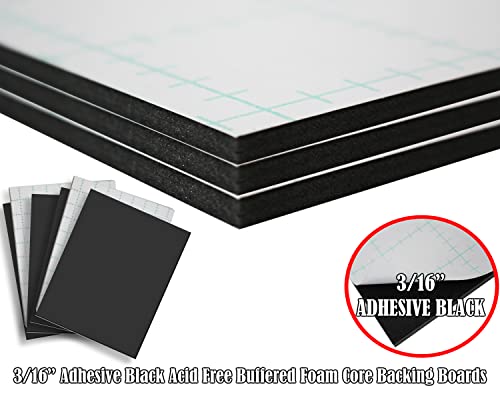 Self Adhesive Foam Board 5x7 5PK Black Self Stick Mounting Board. Foam Core with Adhesive 5x7 Foamboard. Poster Board with Sticky Side, Self Adhesive Foamcore 5X 7.Acid Free, 3/16 Thick - size: 5x7 5 Pack, style: Adhesive Black 3/16"